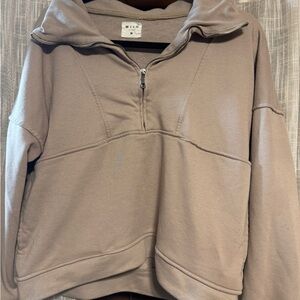 Women's quarter zip tan Sweatshirt